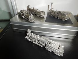 4 Stk. ZINN Mini Sammler LOKOMOTIVE `n Feinzinn